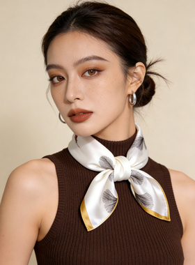 杭州丝绸2026新款夏100%桑蚕丝围巾方巾春秋季百搭真丝双绉丝巾女
