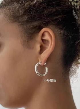加粗圈圈耳环时尚简约欧美风
