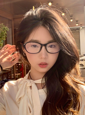 2025新款豹纹猫眼镜框女款复古防蓝光素颜神器超轻近视眼睛架方脸