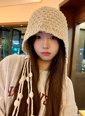 周给给手工旅行拍照针织帽