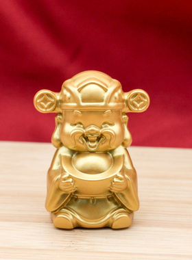 归心黄铜实心元宝财神摆件招财进宝开业礼品工艺摆