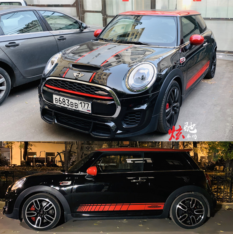 适用宝马minif56车贴拉花cooper s f55r60迷你机盖车身改装贴纸
