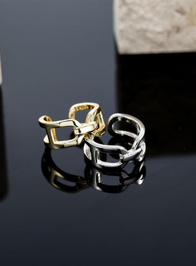 新款韩版S925银复古锁链戒指女20