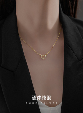 新款纯银爱心项链2022年新款潮百