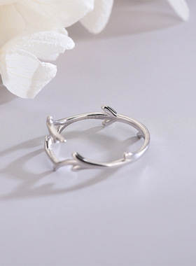 s925纯银日韩风创意树枝戒指小清