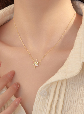新款S925银星星项链女潮流个性几