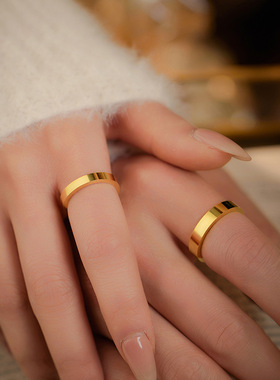 新款S925银古法传承情侣戒指经典