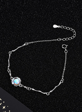 S925银纤细柳条手链S925纯银人鱼