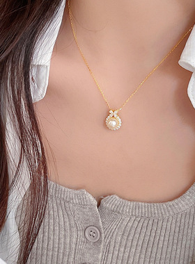 新款S925银爆款在逃公主蝴蝶结项