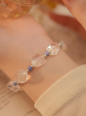 新款S925银小众设计蓝色斑斑水晶