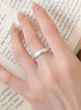 新款S925银时尚哑光泥鳅背戒指简