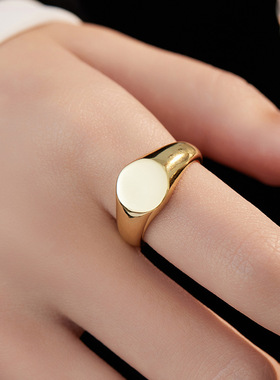 新款S925银欧美个性几何圆形戒指