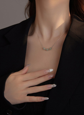 新款S925银和田玉串珠项链女古风