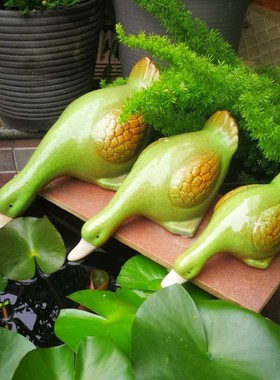 园艺新中式风鱼池造景陶瓷摆件