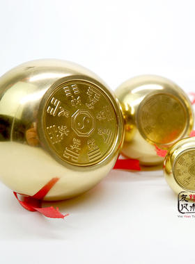 风水铜葫芦摆件 有叶八卦金葫芦 6寸8寸12寸鎮宅玄关纳福家居风水