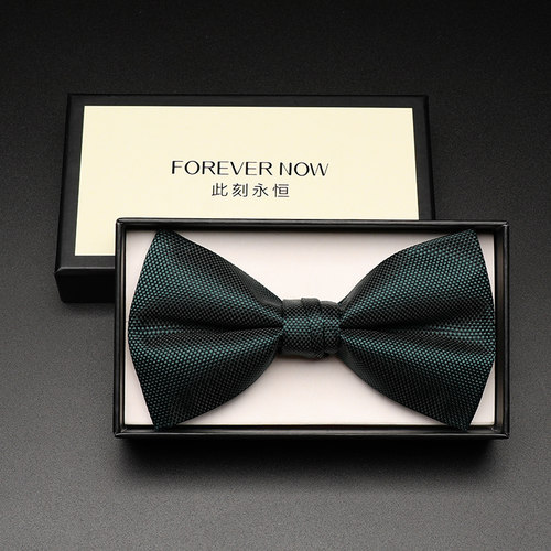 「FOREVER NOW」男士领结结婚婚礼伴郎墨绿色单格衬衫西装蝴蝶结 - 图3