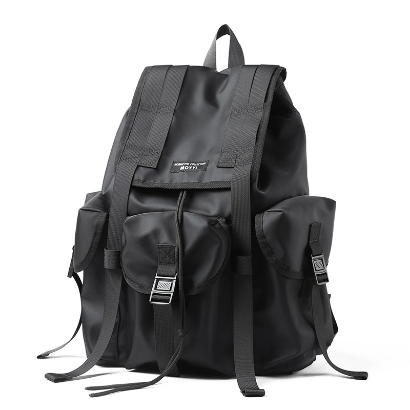 日系潮牌男休闲旅行大学生双肩包 墨一双肩背包