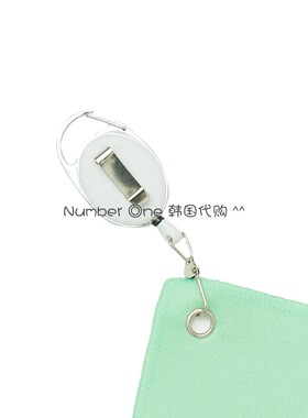 韩国代购pivvee高尔夫用品22款绿色笑脸可爱小挂件擦球迷你毛巾