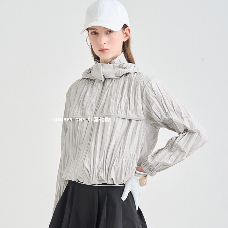 韩国代购高尔夫球服26年女春可拆卸兜帽防紫外线防水长袖上衣外套,淘宝优惠券,粉丝福利购,淘宝优惠卷