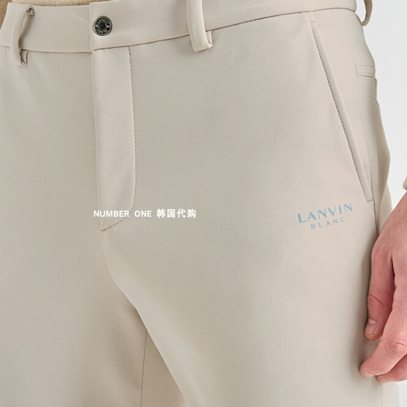 韩国代购高尔夫球服25年男冬纯色徽标侧口袋拉绒保暖直筒裤运动裤 - 图0