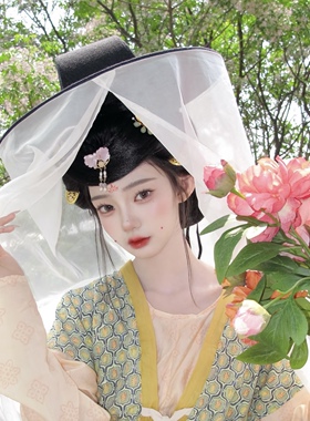 古代仕女女侠客遮脸面纱大帽檐帽子幕篱帽初唐帷帽古风汉服纱帽