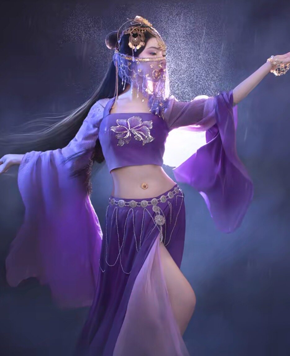 鬼刀风铃公主cos面纱蕾丝遮脸流苏网红超仙饰品古风汉服仙女头饰