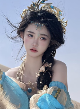 新款敦煌飞天舞蹈演出额饰西域公主古风汉服头饰异域风情发冠额链
