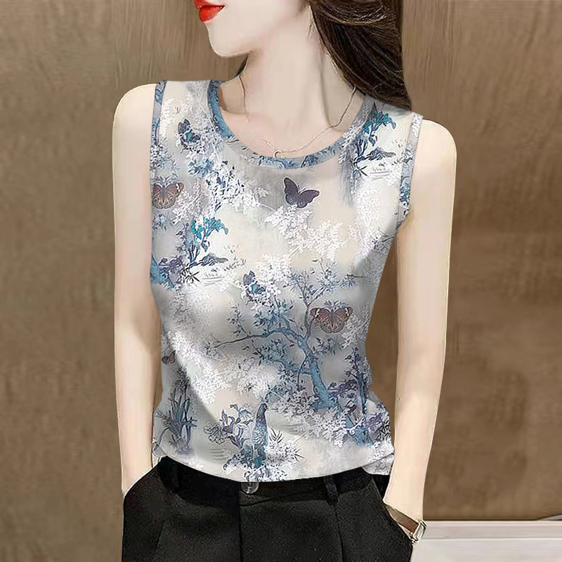 撞色背心女装2025印花新款夏季修身外穿显瘦无袖上衣吊带打底衫,淘宝优惠券,粉丝福利购,淘宝优惠卷