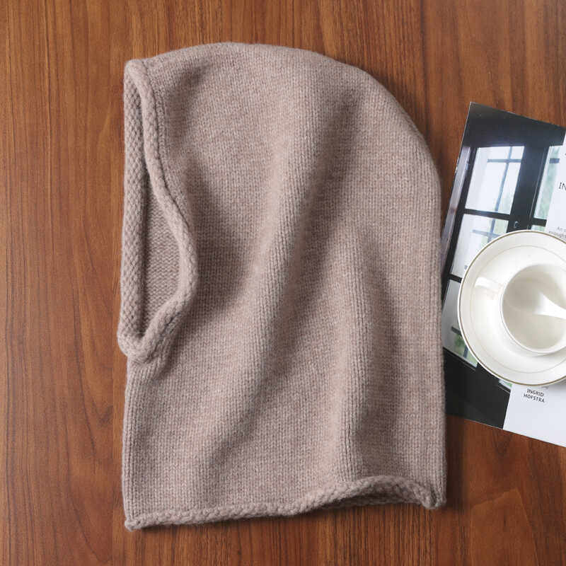 新款韩版纯羊毛连脖帽子时髦围脖领一体式加厚巴拉克拉法帽针织帽,淘宝优惠券,粉丝福利购,淘宝优惠卷