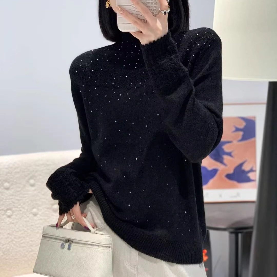 蜜熊绒烫砖半高领毛衣冬季款洋气百搭纯色毛衣针织衫女打底衫上衣,淘宝优惠券,粉丝福利购,淘宝优惠卷