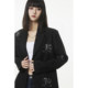 SeeU Xiyou Heavy Industry Fireworks Embroidered Beads Suit Jacket Black Slim Personality Loose Design Suit Women