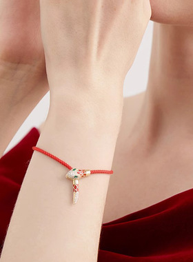 2025新款灵蛇闪钻编织红绳手链女手环手饰轻奢精工个性时尚新约