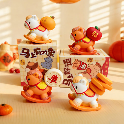 原创马上如愿系列摆件吉祥物办公桌面招财装饰趣味生日礼物车摆件 - 图1