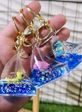 可爱卡通流沙帆船一帆风顺摆件钥