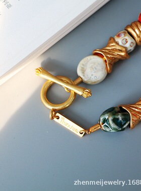 sumo混合宝石镶嵌蛇骨链