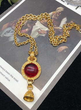 西洋长款项链扫肩银针耳钉耳夹红