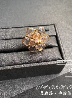 戒指复古港风山茶花戒指小香风