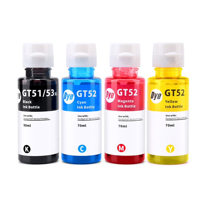 GT51墨水适用惠普tank726 755 757 798彩色一体机墨水补充连供套装墨水GT51 GT53XL黑色GT52彩色瓶装墨水套装 - 图0