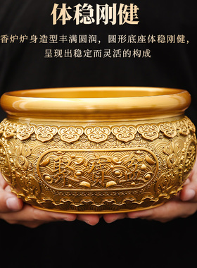 黄铜吉祥如意聚宝盆存钱罐米缸