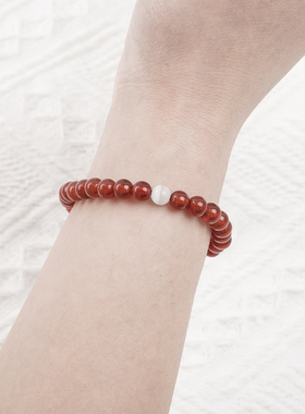 情侣红玛瑙转运珠手链