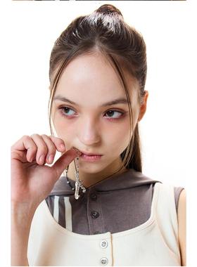 LUV IS TRUE25春季新款耳机靴子多层叠戴项链甜酷锁骨链韩国代购