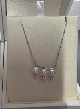 T家同款 王星越 平衡木珍珠项链 小恶魔獠牙尖刺牙齿个性男生礼物