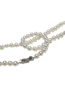 母亲节7-8mm正圆淡水珍珠项链妈妈链串链极光微微瑕S925银扣轻奢