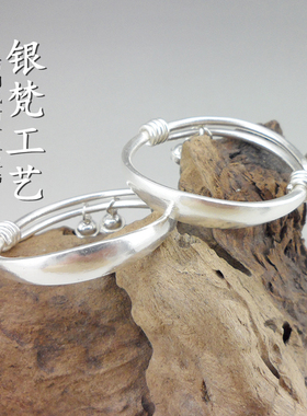 手工足银999儿童铃铛手镯送礼