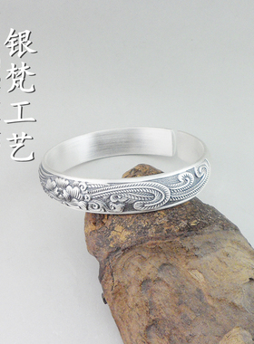 手工足银凤凰手镯送礼