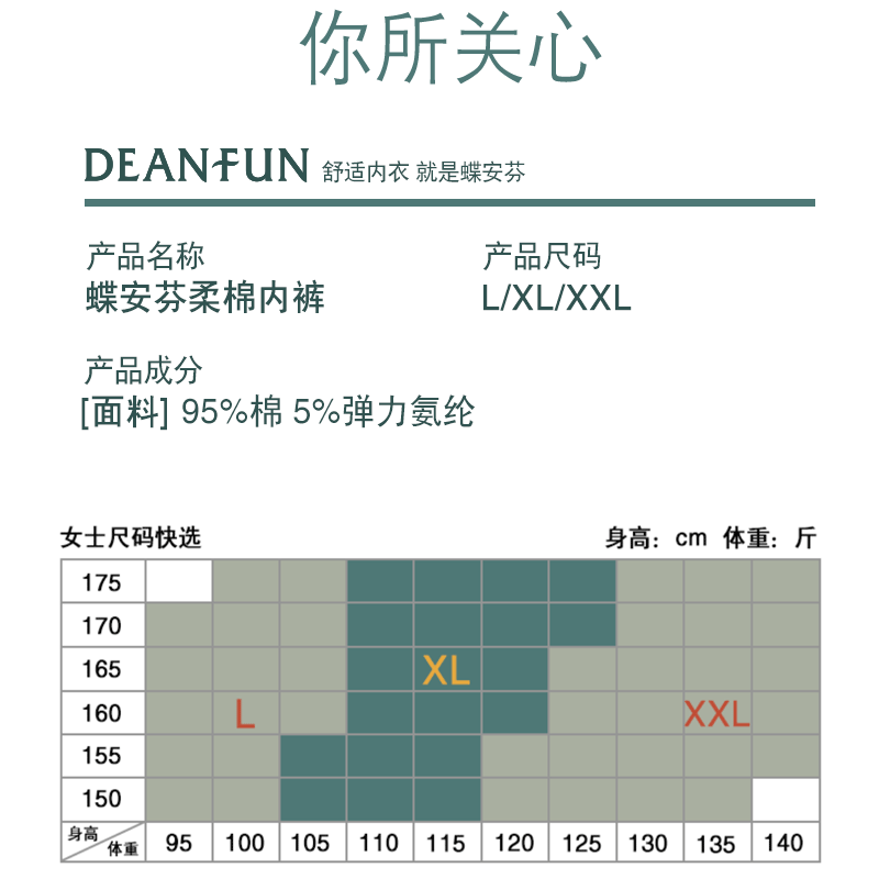 蝶安芬女士内裤女中高腰纯棉柔软舒适透气女生印花包臀三角短底裤 - 图3