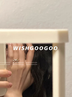 wishgoogoo纯银蝴蝶结尾戒