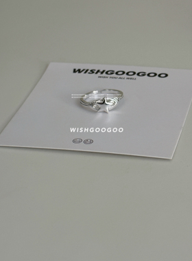 WISHGOOGOO星星戒指女ins小众设计韩国简约925纯银椭圆星系指环