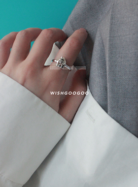 WISHGOOGOO小房子925纯银戒指女ins花朵韩系小众设计可爱童趣指环