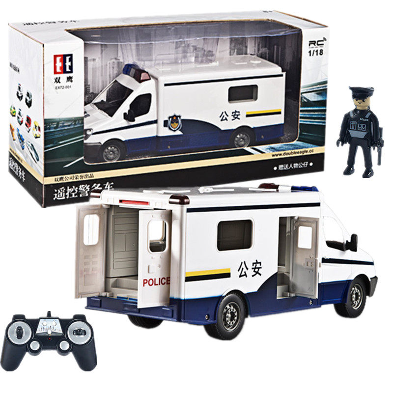 双鹰遥控汽车警车儿童110玩具警察车男孩生日礼物可开门带警笛声 七彩路店铺 淘优券